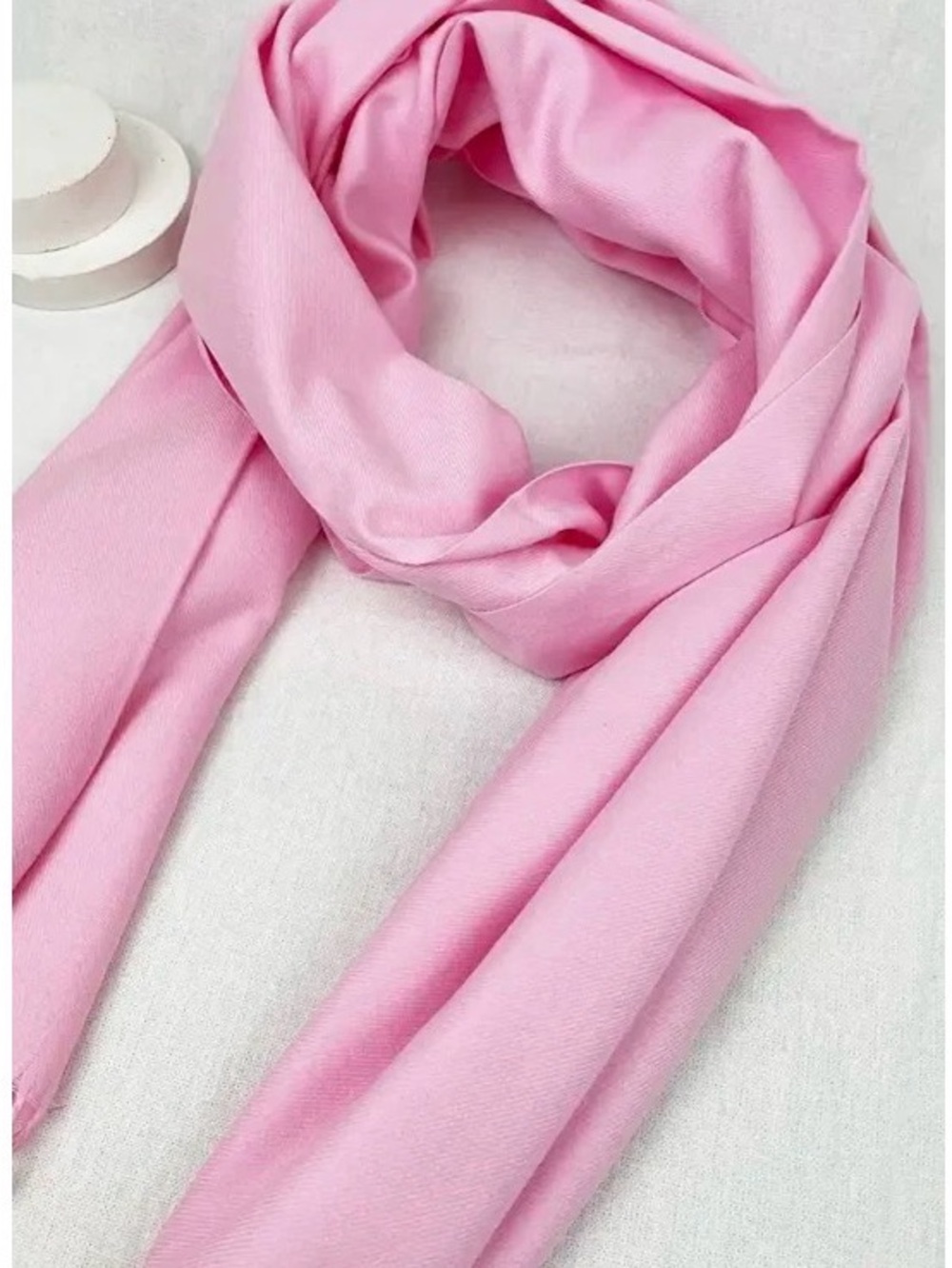 Soft Pink Fringe Scarf